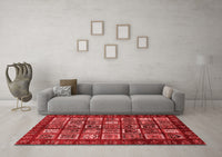 Machine Washable Abstract Red Modern Rug, wshabs611red