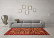 Machine Washable Abstract Orange Modern Area Rugs in a Living Room, wshabs611org