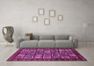 Machine Washable Abstract Purple Modern Area Rugs in a Living Room, wshabs611pur