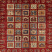 Square Abstract Red Modern Rug, abs611