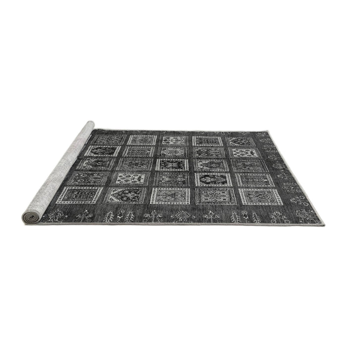 Sideview of Machine Washable Abstract Gray Modern Rug, wshabs611gry