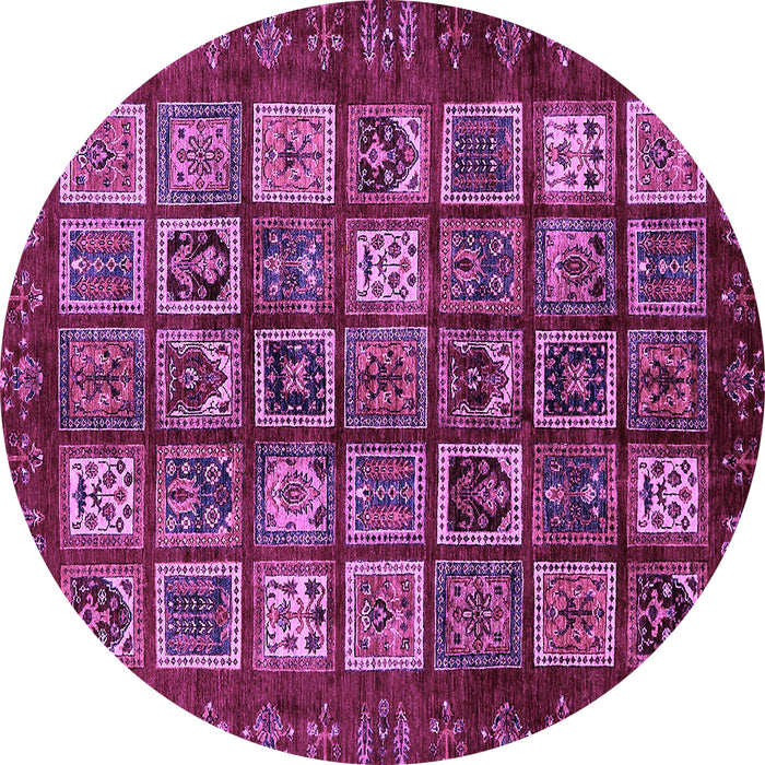 Round Machine Washable Abstract Purple Modern Area Rugs, wshabs611pur