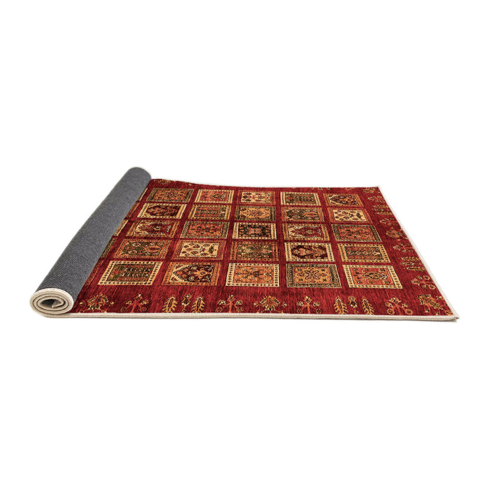 Sideview of Abstract Orange Modern Rug, abs611org