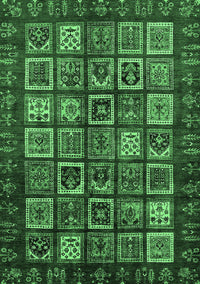 Abstract Emerald Green Modern Rug, abs611emgrn