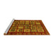 Sideview of Machine Washable Abstract Yellow Modern Rug, wshabs611yw