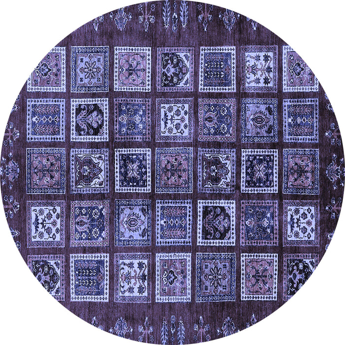 Round Abstract Blue Modern Rug, abs611blu