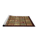 Sideview of Machine Washable Abstract Red Rug, wshabs612