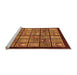 Sideview of Machine Washable Abstract Orange Modern Area Rugs, wshabs612org