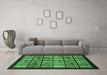 Machine Washable Abstract Emerald Green Modern Area Rugs in a Living Room,, wshabs612emgrn