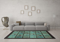 Machine Washable Abstract Light Blue Modern Rug, wshabs612lblu