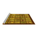 Sideview of Machine Washable Abstract Yellow Modern Rug, wshabs612yw