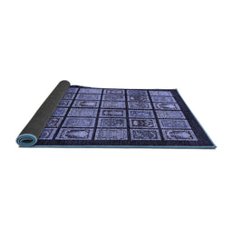 Sideview of Abstract Blue Modern Rug, abs612blu
