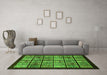 Machine Washable Abstract Green Modern Area Rugs in a Living Room,, wshabs612grn