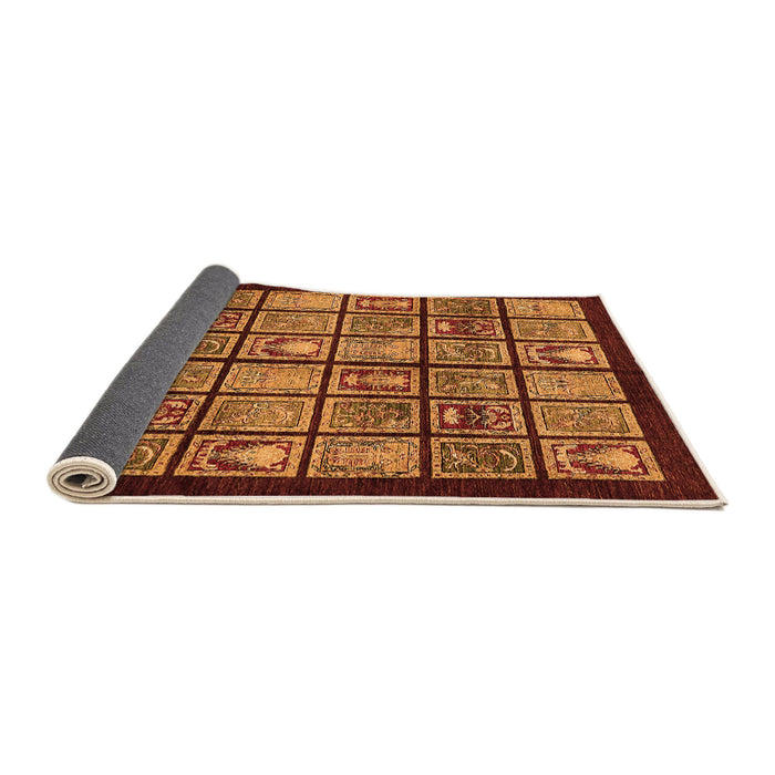 Sideview of Abstract Orange Modern Rug, abs612org