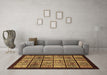 Machine Washable Abstract Brown Modern Rug in a Living Room,, wshabs612brn