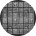 Round Machine Washable Abstract Gray Modern Rug, wshabs612gry