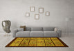 Machine Washable Abstract Yellow Modern Rug in a Living Room, wshabs612yw