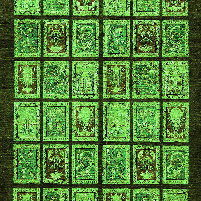 Abstract Green Modern Rug, abs612grn