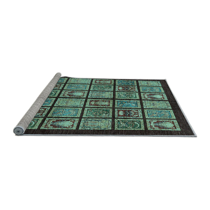 Sideview of Machine Washable Abstract Light Blue Modern Rug, wshabs612lblu