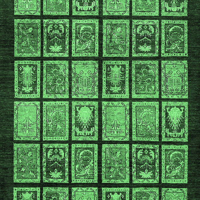 Machine Washable Abstract Emerald Green Modern Area Rugs, wshabs612emgrn