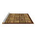 Sideview of Machine Washable Abstract Brown Modern Rug, wshabs612brn