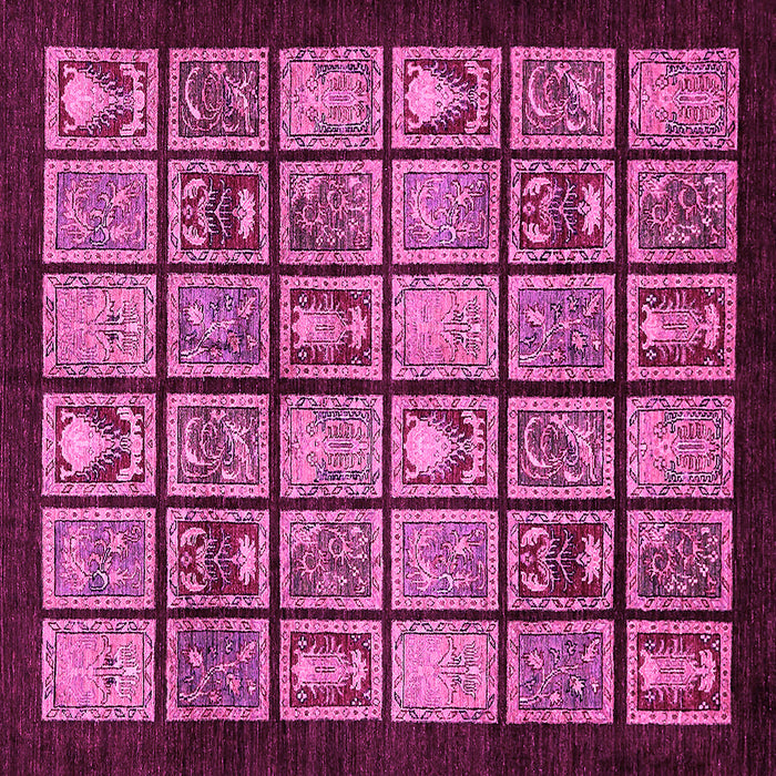 Square Abstract Pink Modern Rug, abs612pnk