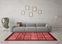 Machine Washable Abstract Red Modern Rug, wshabs612red