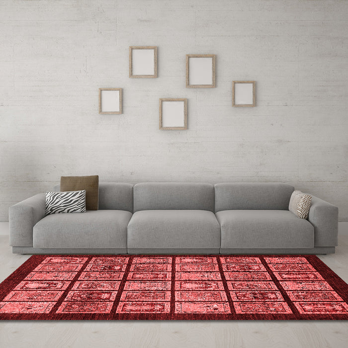 Modern Red Washable Rugs