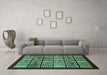 Machine Washable Abstract Turquoise Modern Area Rugs in a Living Room,, wshabs612turq