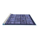 Sideview of Machine Washable Abstract Blue Modern Rug, wshabs612blu