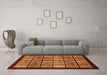 Machine Washable Abstract Orange Modern Area Rugs in a Living Room, wshabs612org