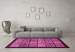 Machine Washable Abstract Pink Modern Rug in a Living Room, wshabs612pnk