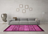 Machine Washable Abstract Pink Modern Rug, wshabs612pnk