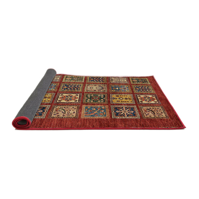 Sideview of Abstract Red Modern Rug, abs613