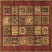 Square Machine Washable Abstract Brown Modern Rug, wshabs613brn