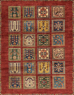 Machine Washable Abstract Tomato Red Rug, wshabs613