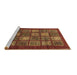 Sideview of Machine Washable Abstract Brown Modern Rug, wshabs613brn