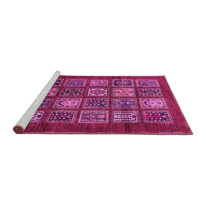Sideview of Machine Washable Abstract Pink Modern Rug, wshabs613pnk