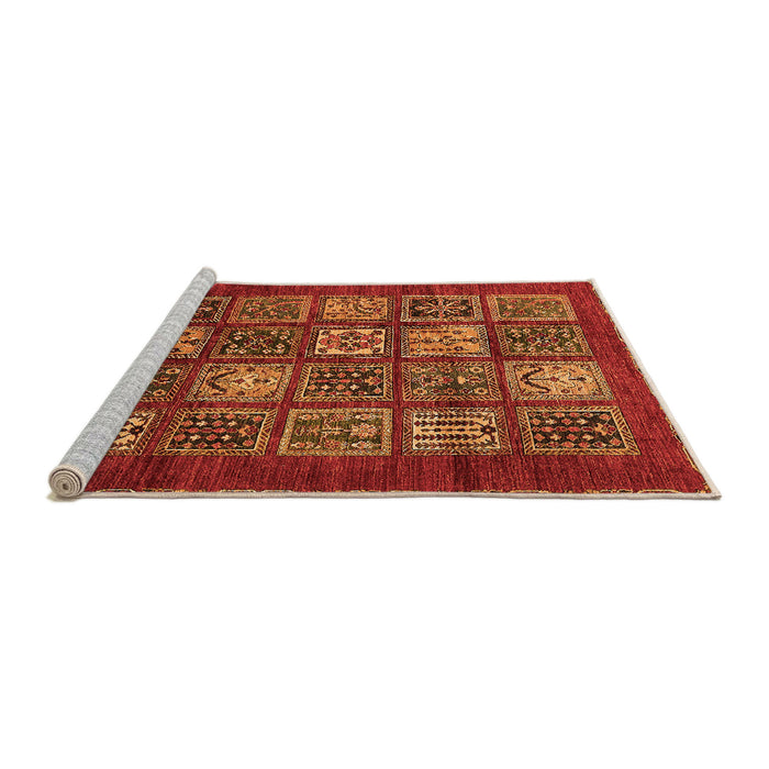 Sideview of Machine Washable Abstract Orange Modern Area Rugs, wshabs613org