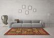 Machine Washable Abstract Brown Modern Rug in a Living Room,, wshabs613brn