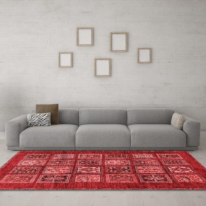 Modern Red Washable Rugs