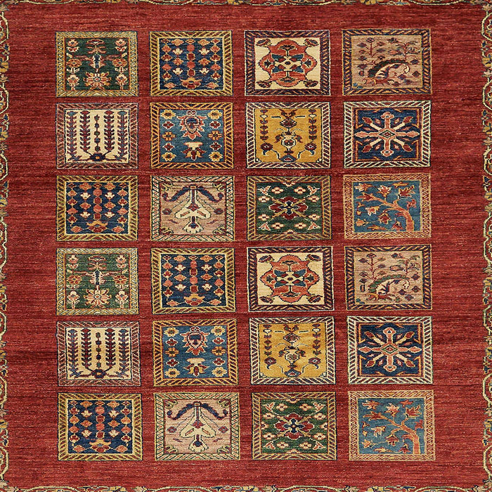 Square Abstract Red Modern Rug, abs613