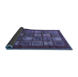 Sideview of Abstract Blue Modern Rug, abs613blu