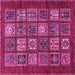 Square Machine Washable Abstract Pink Modern Rug, wshabs613pnk