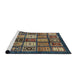 Sideview of Machine Washable Abstract Brown Rug, wshabs614