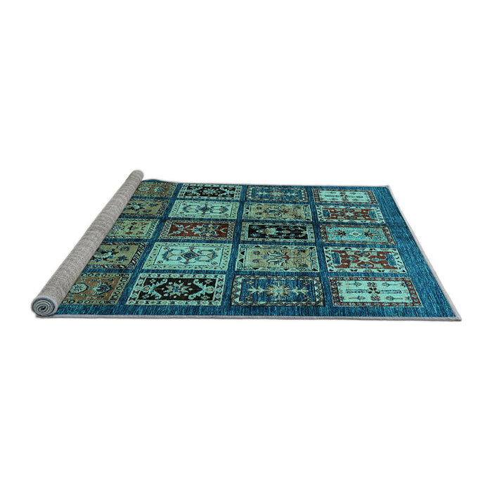 Sideview of Machine Washable Abstract Light Blue Modern Rug, wshabs614lblu