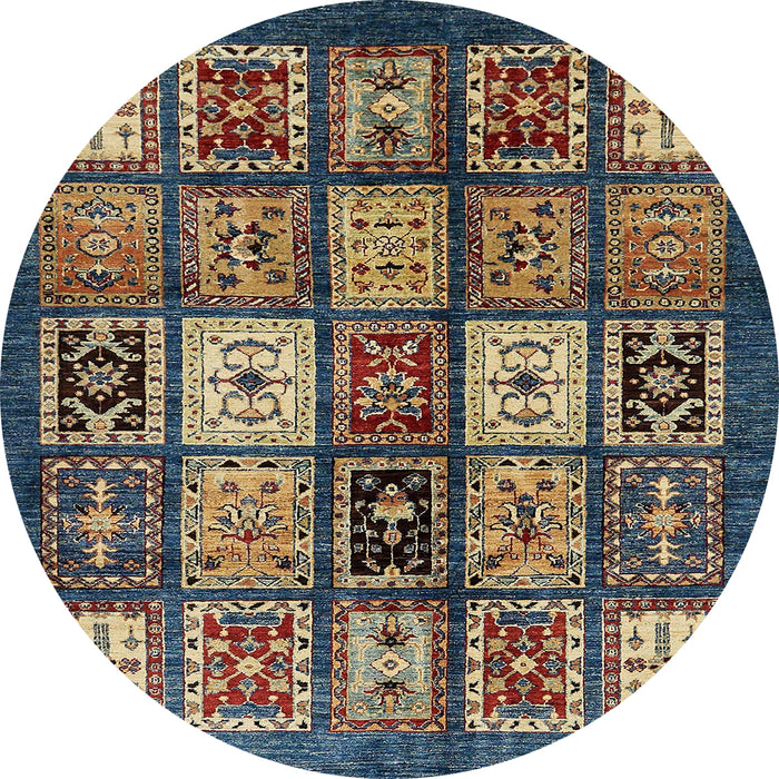Round Machine Washable Abstract Brown Rug, wshabs614