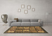 Machine Washable Abstract Brown Modern Rug in a Living Room,, wshabs614brn