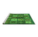 Sideview of Machine Washable Abstract Green Modern Area Rugs, wshabs614grn