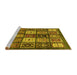 Sideview of Machine Washable Abstract Yellow Modern Rug, wshabs614yw